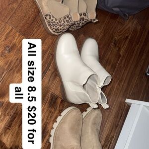 Women's Cream Ankle Boots